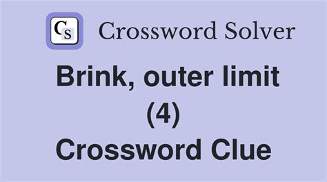 crossword clue brink